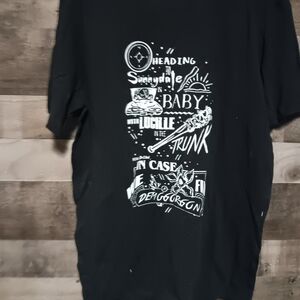 Black Short Sleeve Tee with Graphic Design